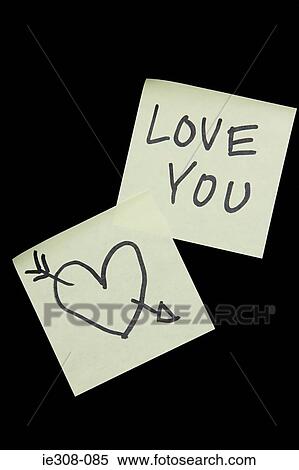 Adhesive notes with a heart and love you on them View Large Photo Image Stock Photography - Adhesive notes with a heart and love you on them. Fotosearch