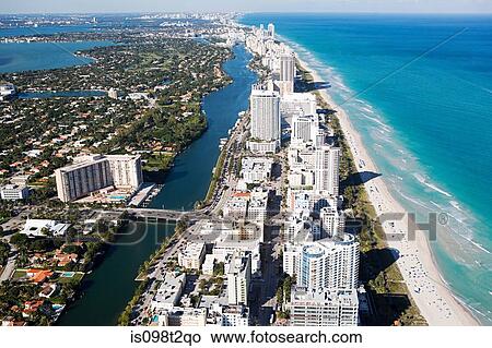 Aerial view of miami beach View Large Photo Image Picture - Aerial view of miami beach. Fotosearch