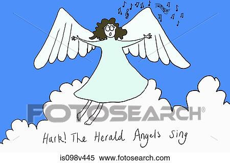 Angel singing hark the herald angels sing, illustration View Large Photo Image Stock Photography - Angel singing hark the herald angels sing, illustration. Fotosearch