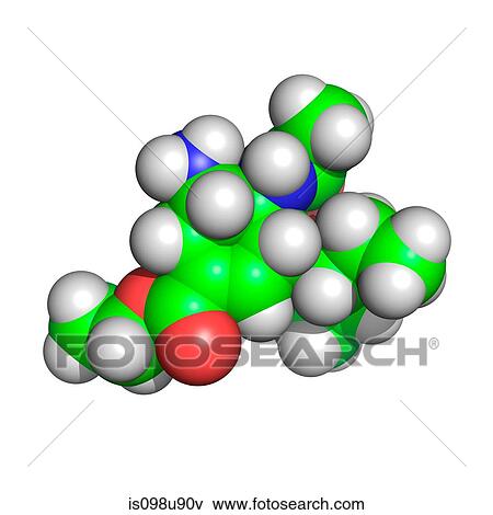 Stock Photo - Anti-flu medication molecule. Fotosearch