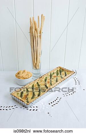 Asparagus quiche and accompaniments View Large Photo Image Stock Image - Asparagus quiche and accompaniments. Fotosearch