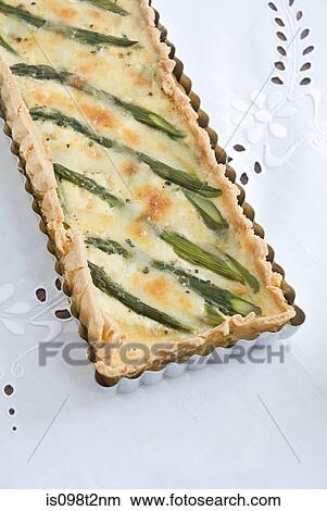 Asparagus quiche View Large Photo Image Picture - Asparagus quiche. Fotosearch
