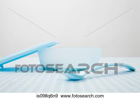 Baby bowl and spoon View Large Photo Image Stock Photo - Baby bowl and spoon. Fotosearch