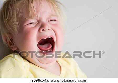 Stock Image - Baby crying. Fotosearch