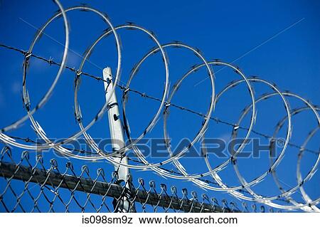 Barbed wire View Large Photo Image Stock Photo - Barbed wire. Fotosearch