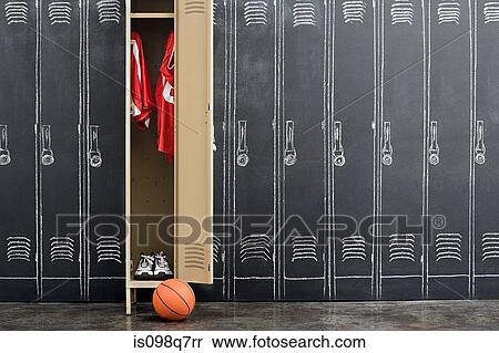 Stock Photography - Basketball uniform hanging in a locker. Fotosearch