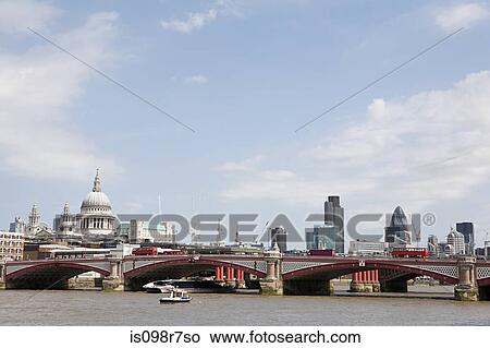 Picture - Blackfriars bridge and city of london skyline. Fotosearch