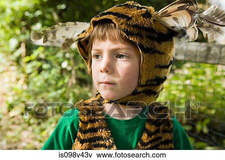 Stock Photo - Boy dressed up as tiger. Fotosearch