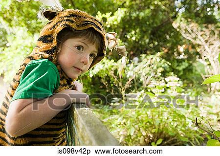 Stock Photography - Boy dressed up as tiger. Fotosearch
