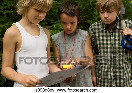 Boys with map View Large Photo Image Stock Photo - Boys with map. Fotosearch
