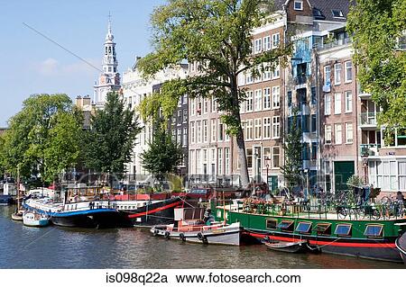 Canal in amsterdam View Large Photo Image Stock Image - Canal in amsterdam. Fotosearch