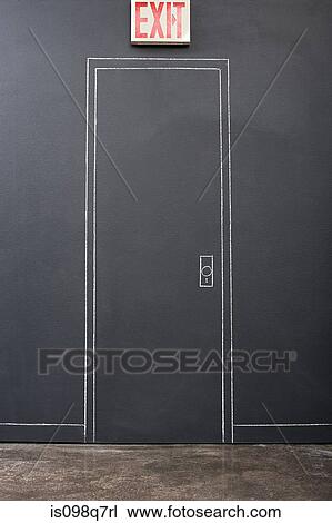 Chalk drawing of a door View Large Photo Image Stock Image - Chalk drawing of a door. Fotosearch