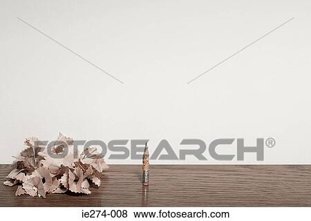 Chewed pencil and pencil shavings View Large Photo Image Stock Photo - Chewed pencil and pencil shavings. Fotosearch