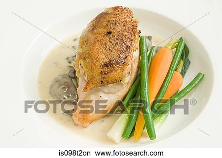 Picture - Chicken in cream sauce with vegetables. Fotosearch