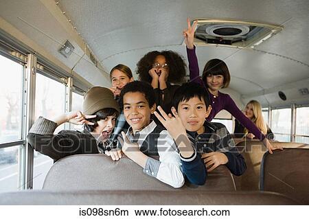 Children on school bus View Large Photo Image Picture - Children on school bus. Fotosearch