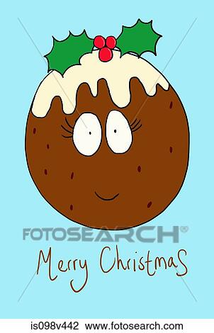 Download Christmas Pudding With Smiling Face Illustration Stock Image Is098v442 Fotosearch PSD Mockup Templates