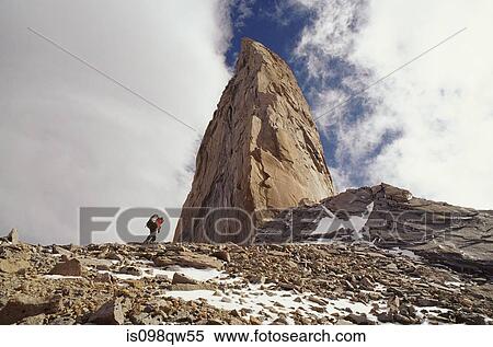 Climber approaching the sword torres del paine national park View Large Photo Image Stock Photography - Climber approaching the sword torres del paine national park. Fotosearch
