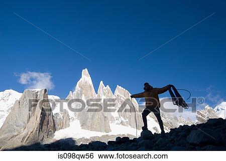 Climber in patagonia View Large Photo Image Stock Photograph - Climber in patagonia. Fotosearch