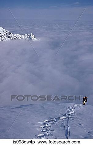 Climber on mount foraker View Large Photo Image Stock Photography - Climber on mount foraker. Fotosearch