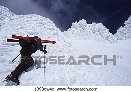 Climber on mount hood View Large Photo Image Picture - Climber on mount hood. Fotosearch