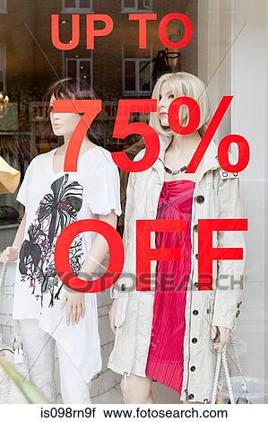 Clothing store with sale View Large Photo Image Stock Image - Clothing store with sale. Fotosearch