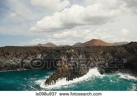 Coastline of Los Hervideros, Lanzarote View Large Photo Image Stock Photo - Coastline of Los Hervideros, Lanzarote. Fotosearch