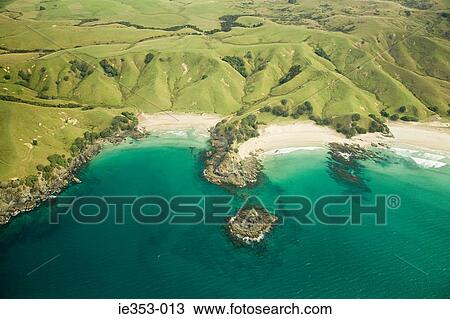 Stock Image - Coastline of north island. Fotosearch