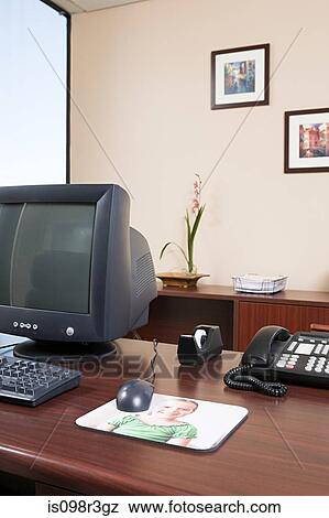 Stock Photo - Computer desk in an office. Fotosearch