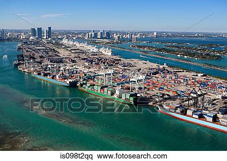 Container terminal at miami port View Large Photo Image Stock Photography - Container terminal at miami port. Fotosearch