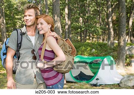 Couple camping View Large Photo Image Stock Image - Couple camping. Fotosearch