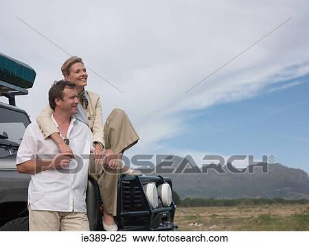 Couple on safari View Large Photo Image Stock Photography - Couple on safari. Fotosearch