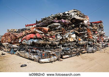 Stock Image - Crushed cars. Fotosearch