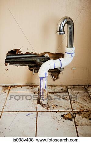 Damaged sink pipe View Large Photo Image Stock Photo - Damaged sink pipe. Fotosearch
