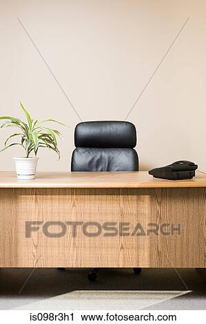 Stock Image - Desk in an office. Fotosearch