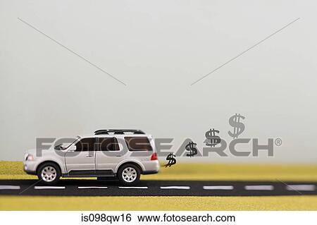 Stock Photograph - Dollar sign exhaust fumes. Fotosearch