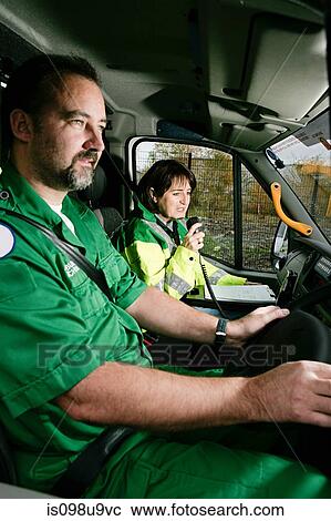 Driver and radio operator in ambulance View Large Photo Image Stock Image - Driver and radio operator in ambulance. Fotosearch