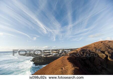 El Golfo and volcanic mountain, Lanzarote View Large Photo Image Stock Photograph - El Golfo and volcanic mountain, Lanzarote. Fotosearch