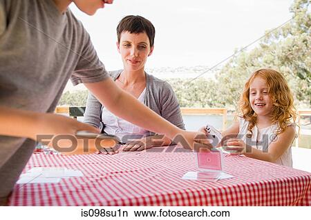 Family enjoying lakeside vacation View Large Photo Image Picture - Family enjoying lakeside vacation. Fotosearch