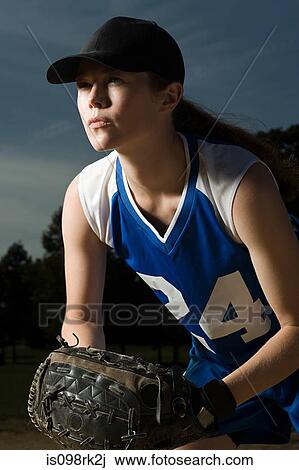 Female baseball player View Large Photo Image Stock Image - Female baseball player. Fotosearch