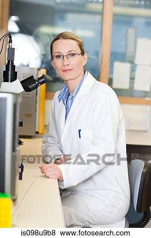 Female doctor in laboratory View Large Photo Image Stock Photo - Female doctor in laboratory. Fotosearch