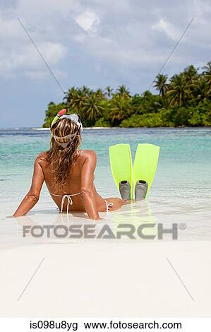 Female snorkeler, Medahutthaa Island, North Huvadhu Atoll, Maldives View Large Photo Image Stock Image - Female snorkeler, Medahutthaa Island, North Huvadhu Atoll, Maldives. Fotosearch