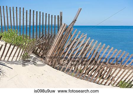 Fence on a beach, Montauk, Long Island View Large Photo Image Stock Photo - Fence on a beach, Montauk, Long Island. Fotosearch