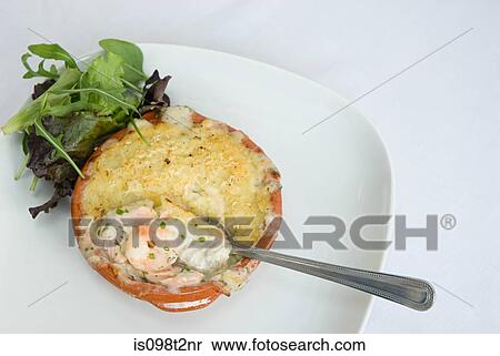 Stock Photography - Fish pie with prawns. Fotosearch