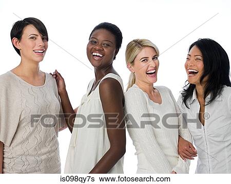 Four women laughing View Large Photo Image Stock Photograph - Four women laughing. Fotosearch