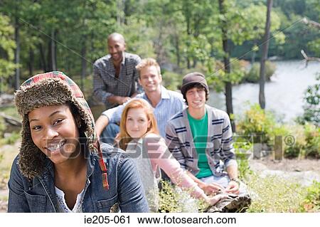 Friends outdoors View Large Photo Image Stock Image - Friends outdoors. Fotosearch