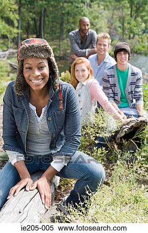 Stock Photography - Friends outdoors. Fotosearch