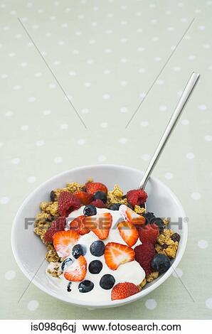 Stock Image - Fruit and granola breakfast. Fotosearch