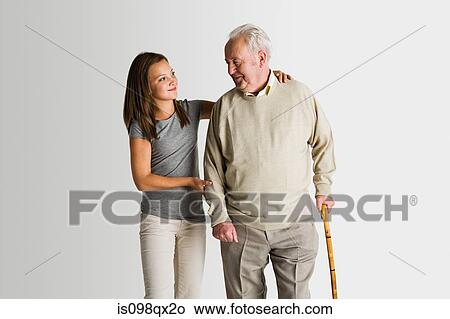 Girl and granddad View Large Photo Image Picture - Girl and granddad. Fotosearch