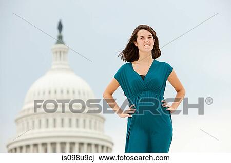 Girl by united states capitol building View Large Photo Image Stock Image - Girl by united states capitol building. Fotosearch