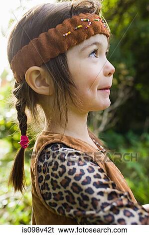 Girl dressed as Native American View Large Photo Image Stock Photograph - Girl dressed as Native American. Fotosearch
